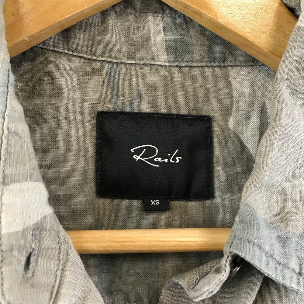 Rails Camo Linen Blend Long Sleeve Button Down Sh… - image 3